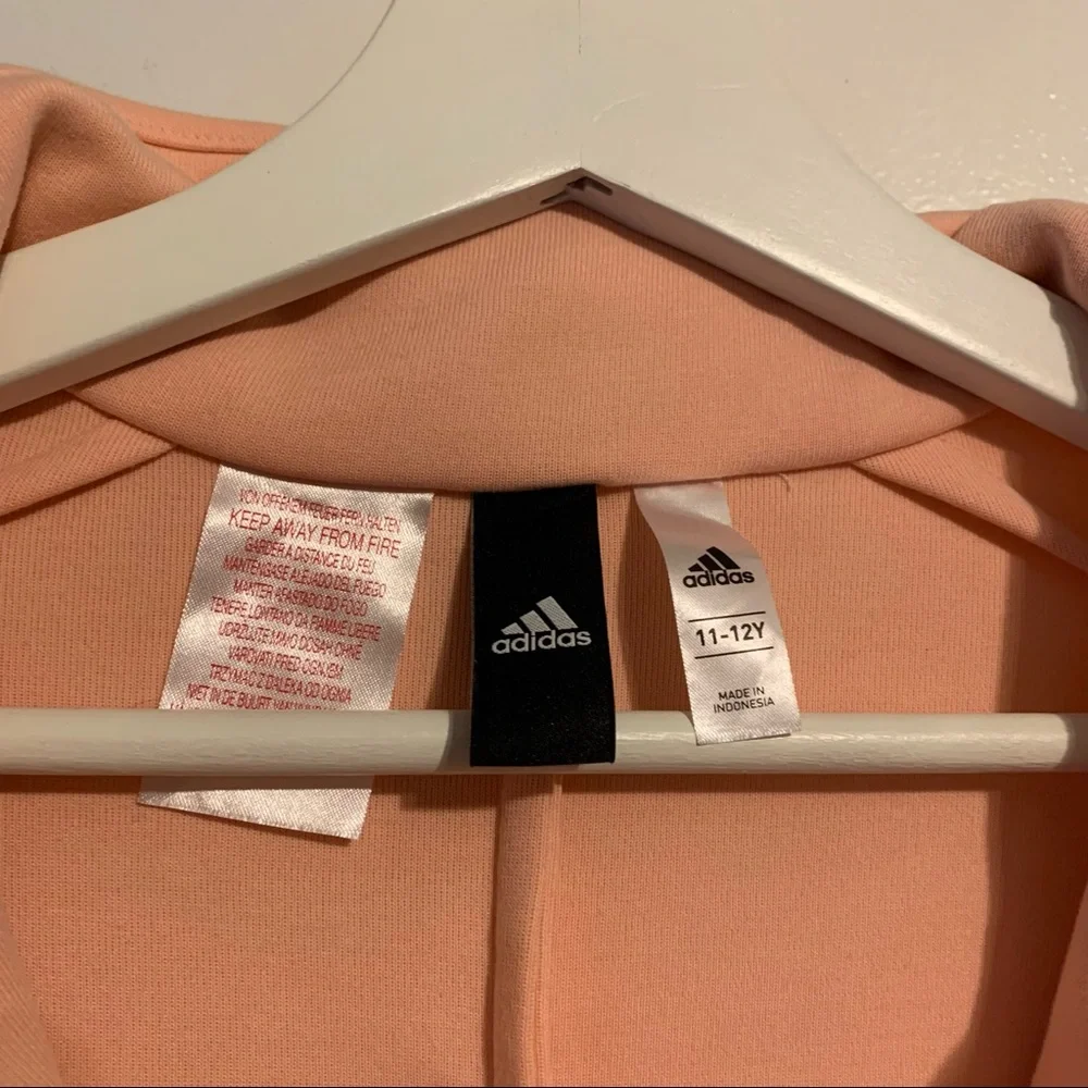 Adidas girl 11-12 youth Id jacket form fitting 2 pockets glow pink athletic gym